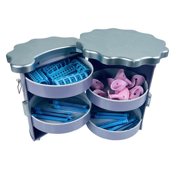 VTG American Girl HAIR STYLE CENTER I Caddy Purple Hair Accessories Curlers Rods - Picture 2 of 9